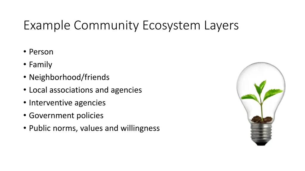 example community ecosystem layers