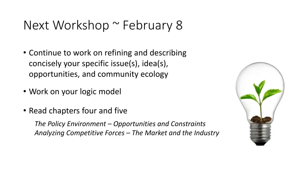 next workshop february 8