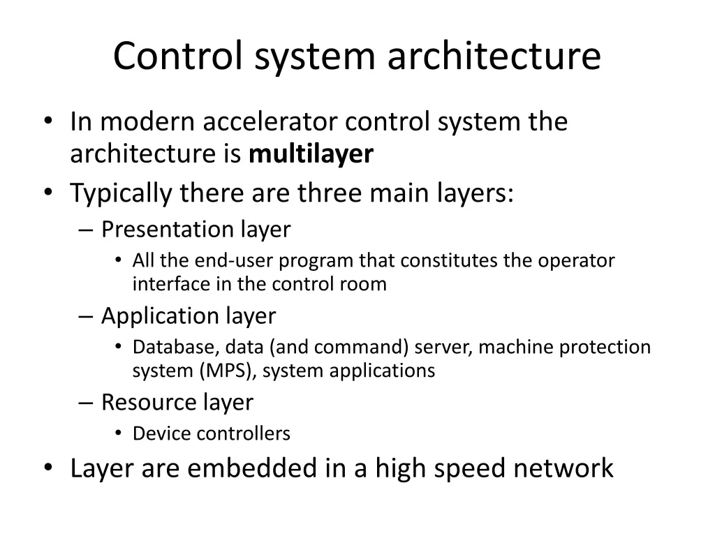 control system architecture