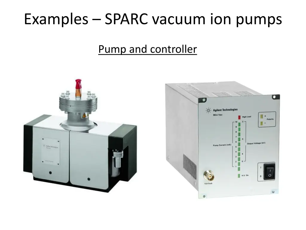 examples sparc vacuum ion pumps