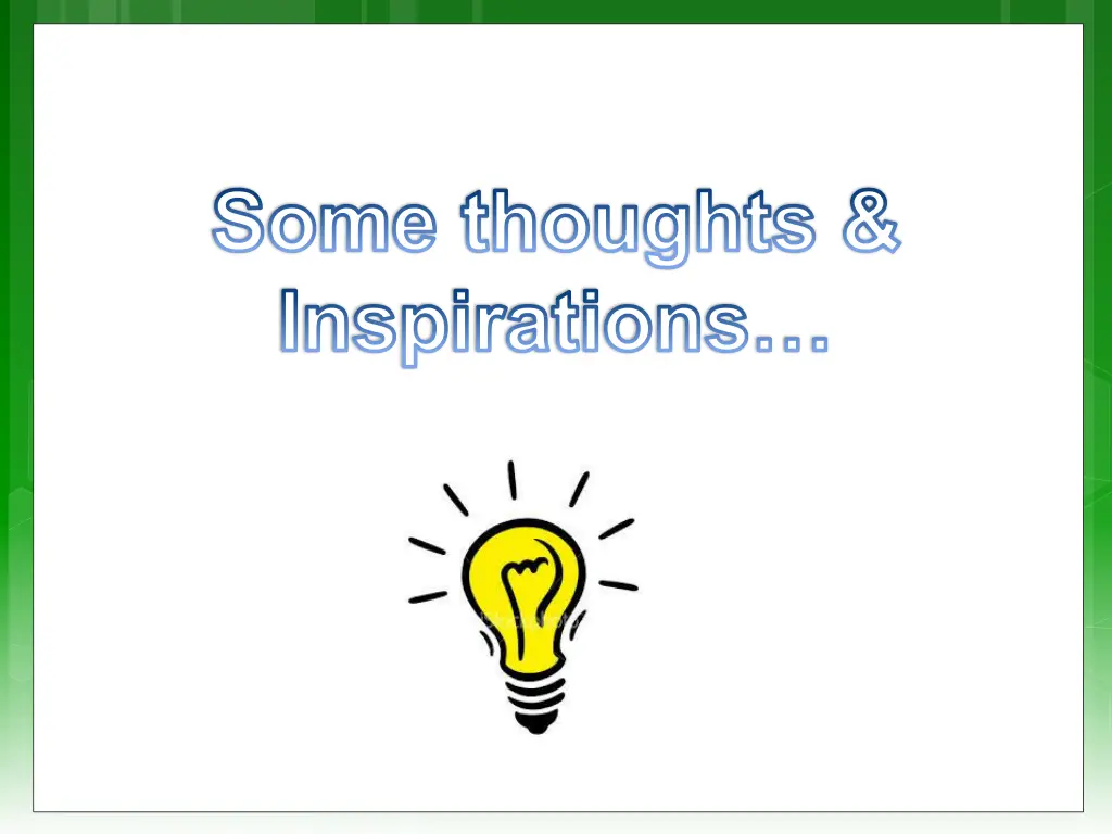 some thoughts inspirations