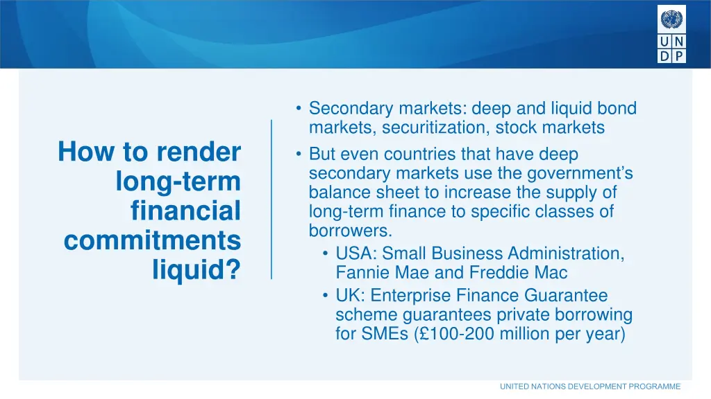 secondary markets deep and liquid bond markets