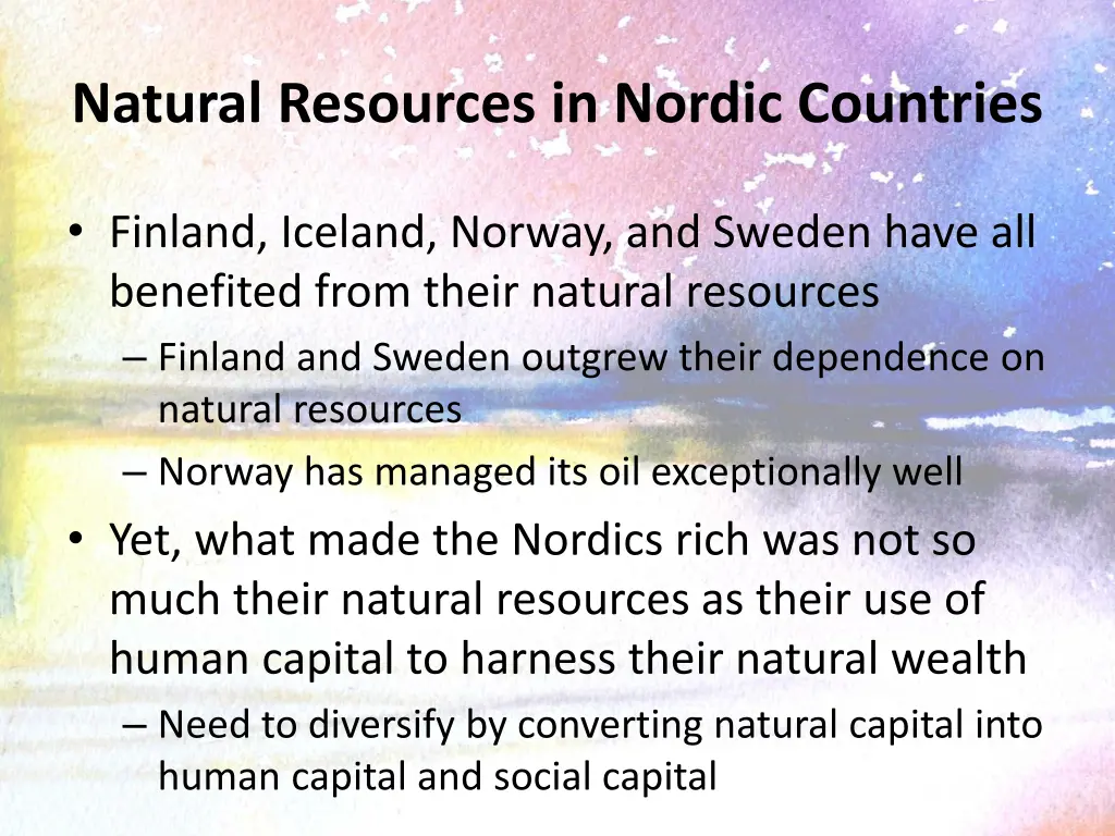 natural resources in nordic countries