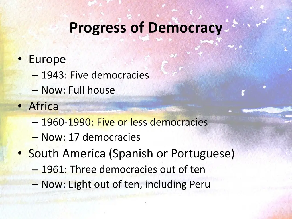 progress of democracy