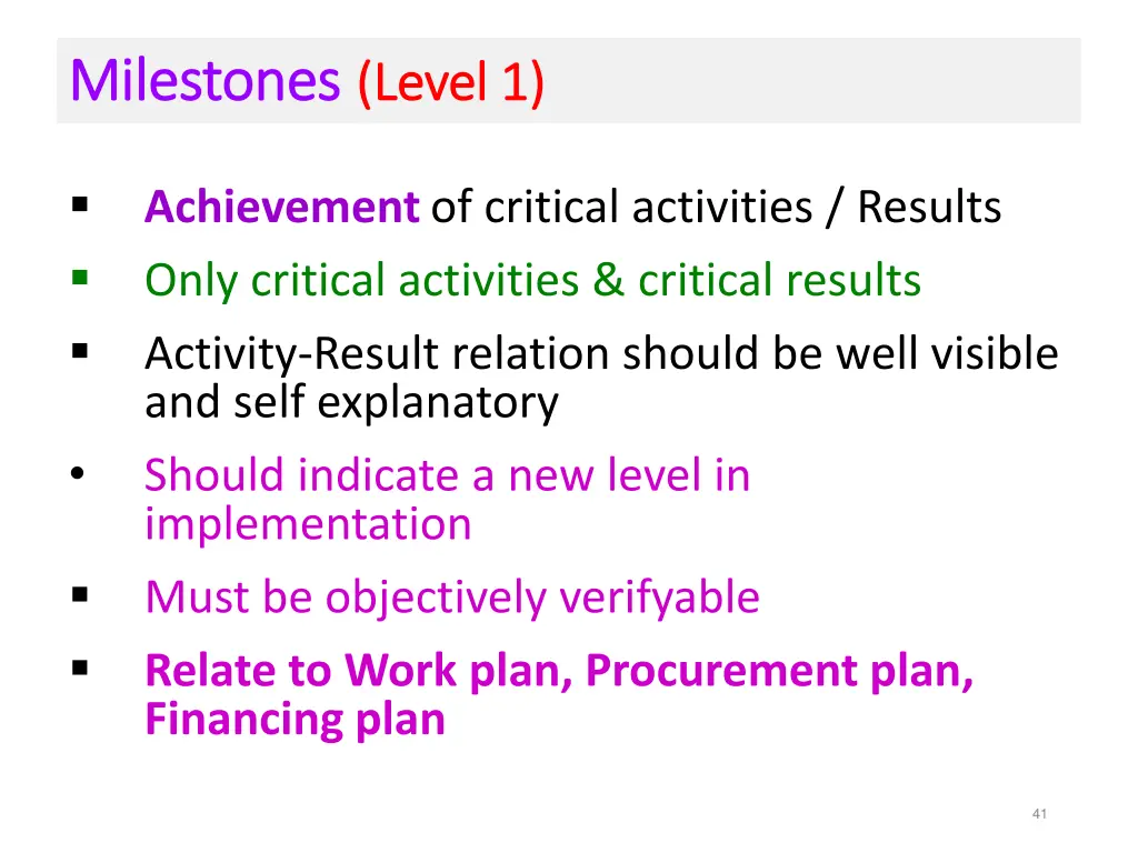 milestones milestones level