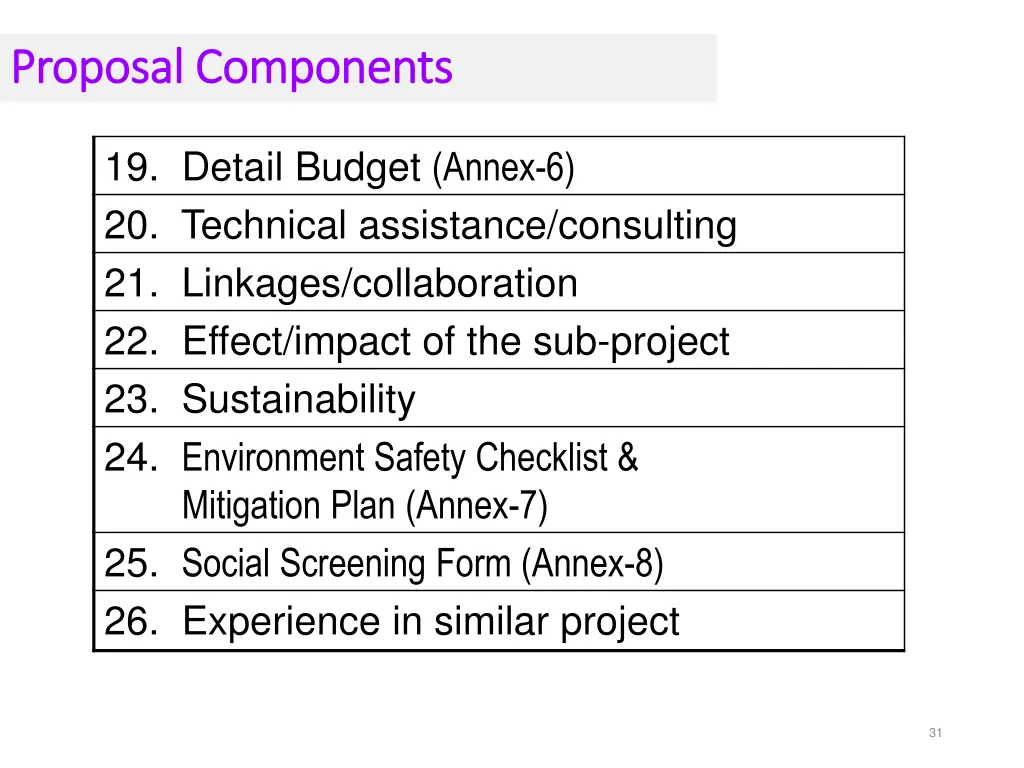 proposal components proposal components 2