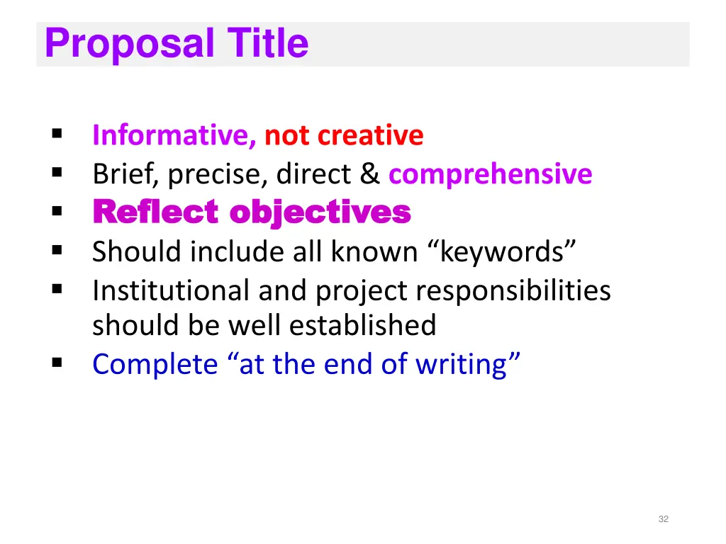 proposal title