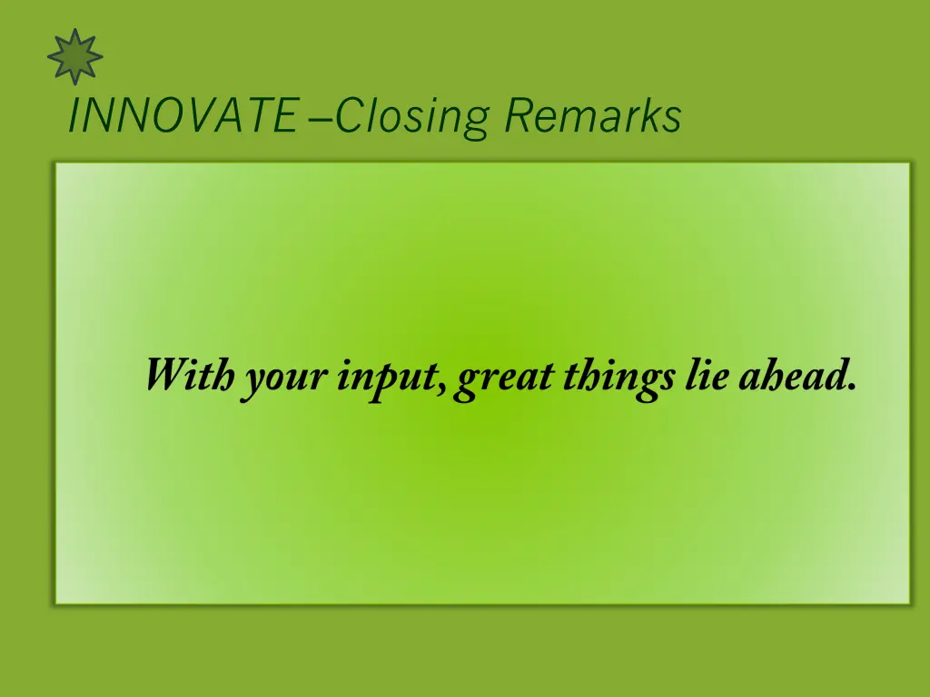 innovate closing remarks