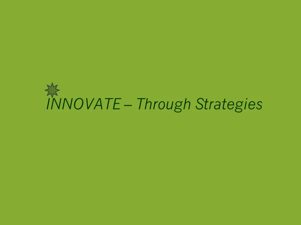 innovate through strategies