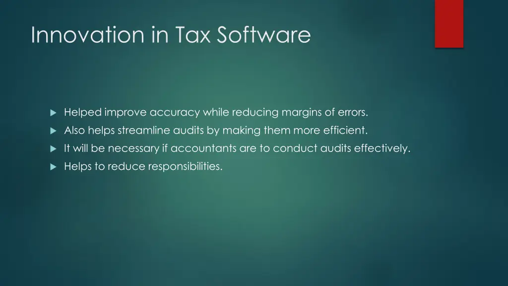 innovation in tax software