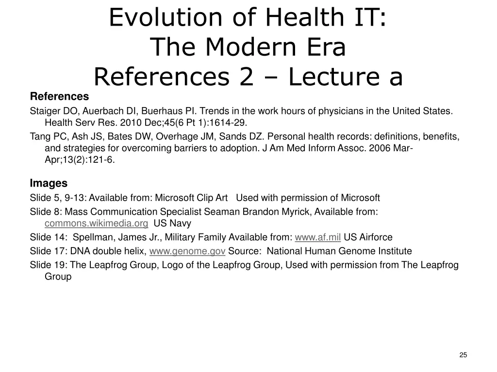 evolution of health it the modern era references 1