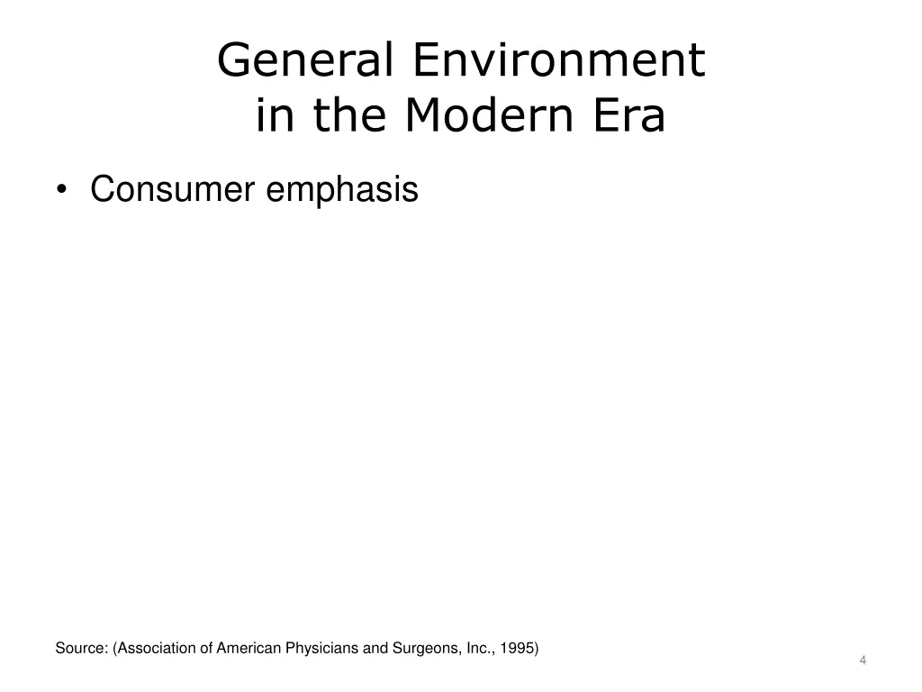general environment in the modern era