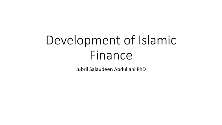 development of islamic finance