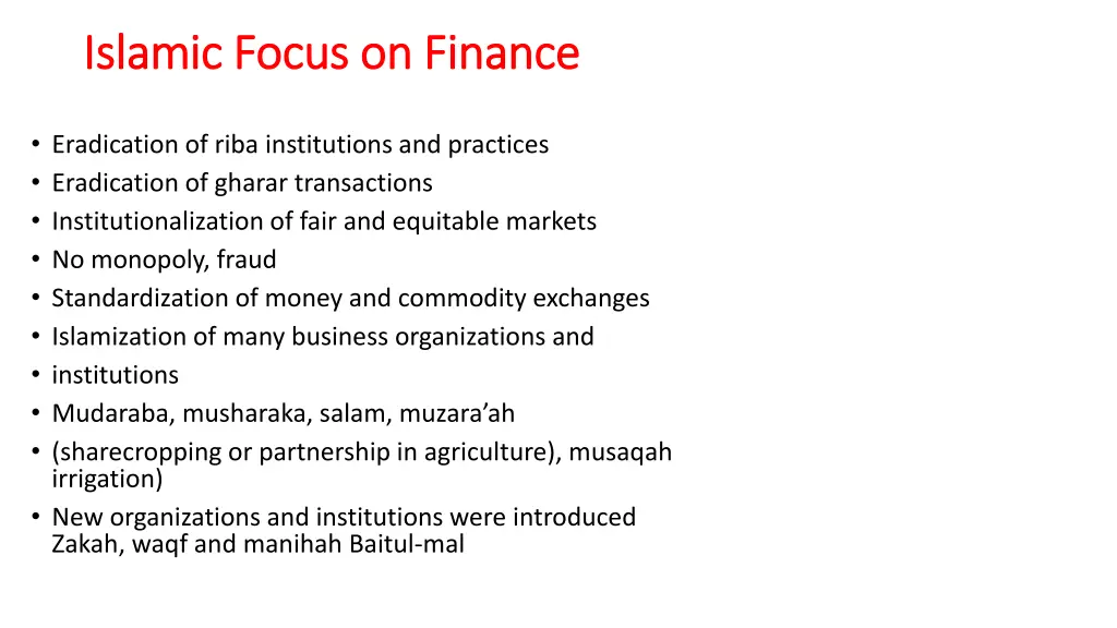 islamic focus on finance islamic focus on finance