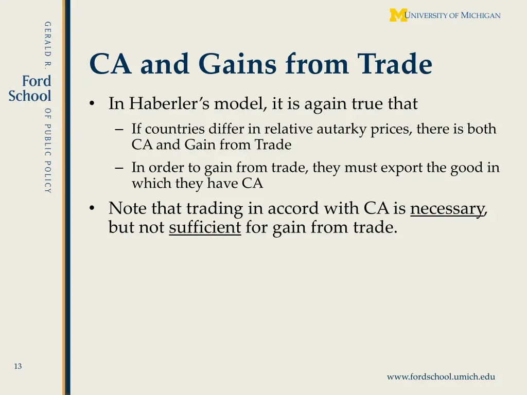 ca and gains from trade