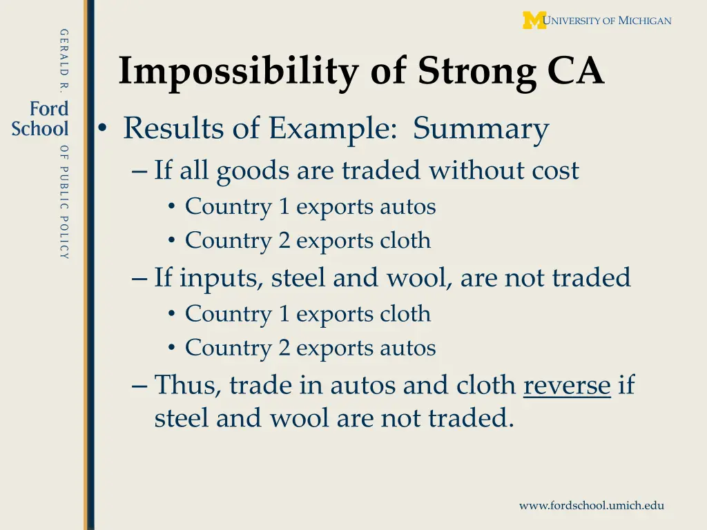 impossibility of strong ca 1