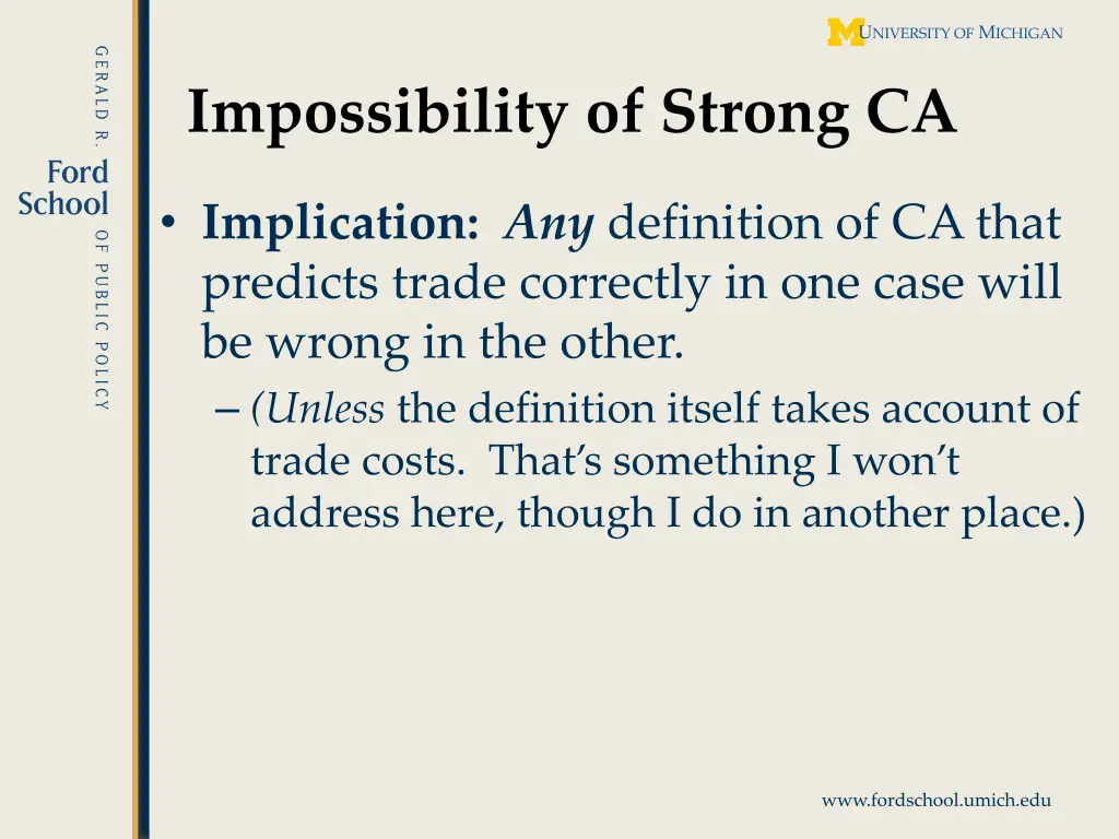 impossibility of strong ca 2