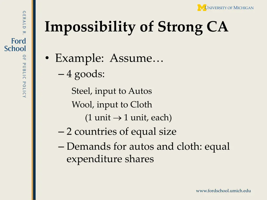 impossibility of strong ca