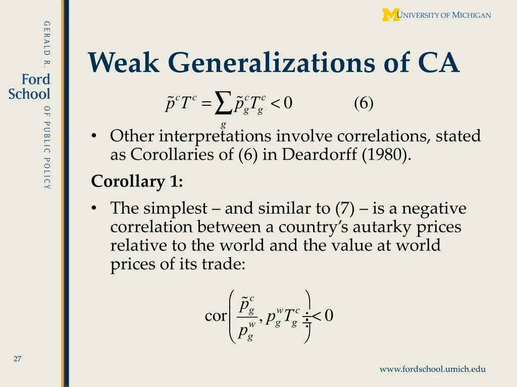weak generalizations of ca g 1