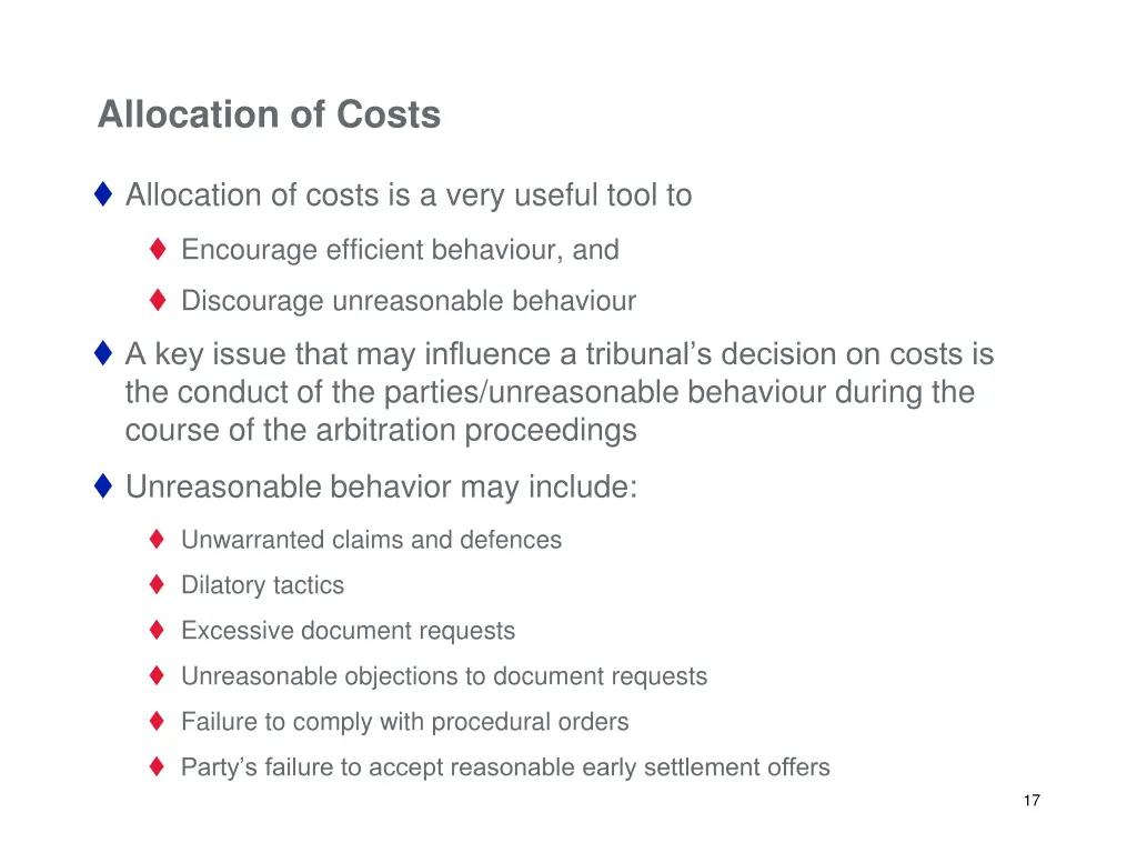 allocation of costs