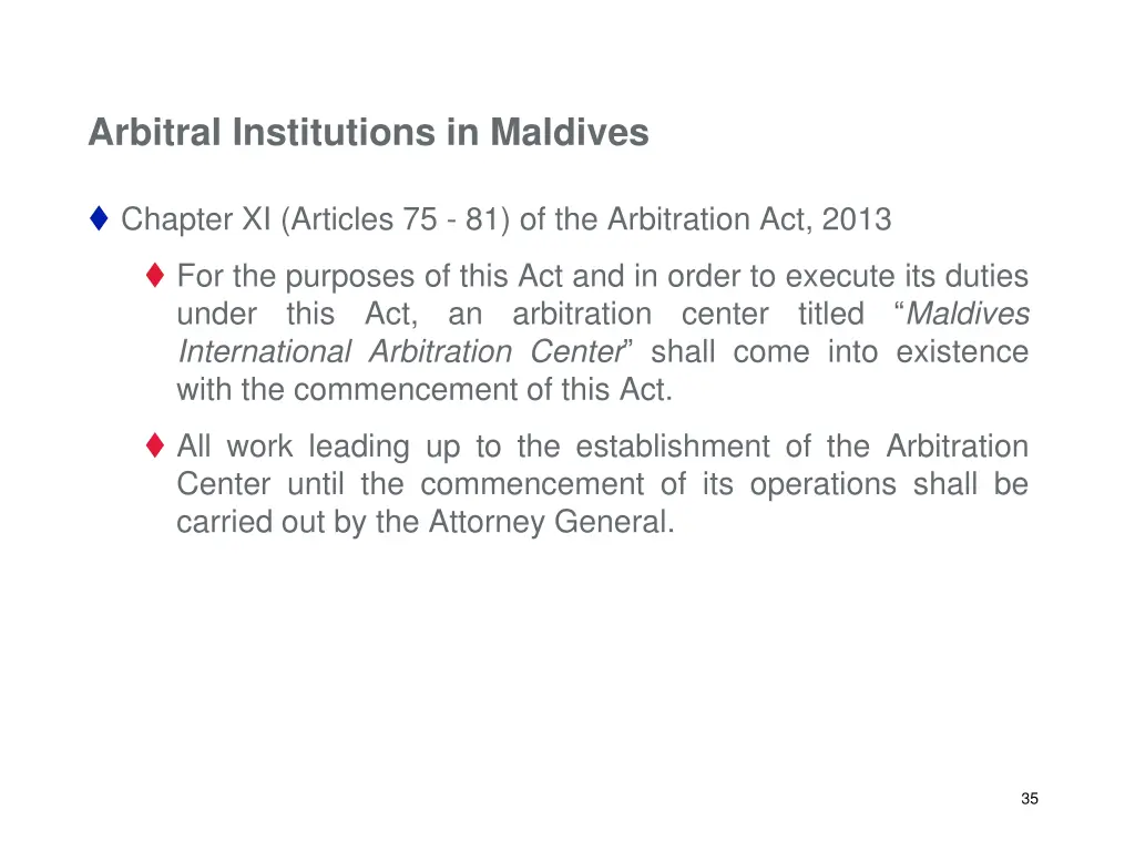 arbitral institutions in maldives