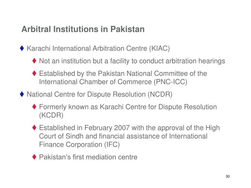 arbitral institutions in pakistan