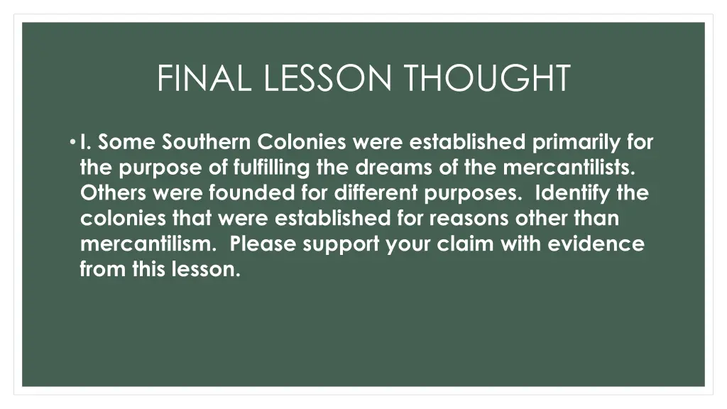 final lesson thought