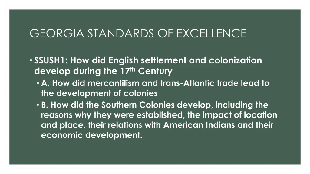 georgia standards of excellence