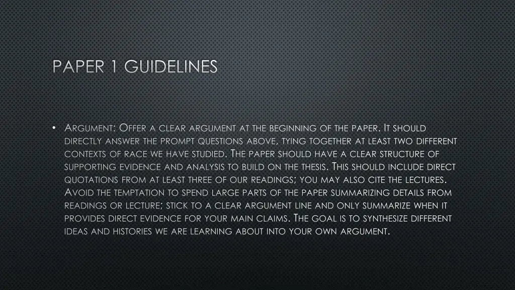 paper 1 guidelines