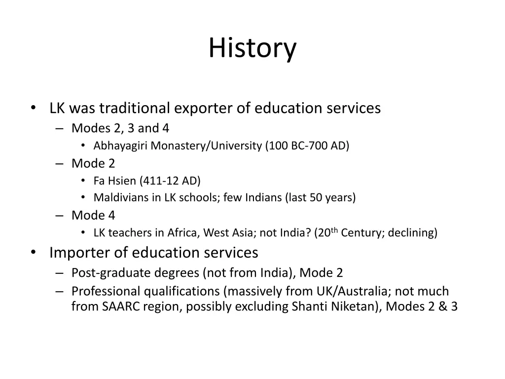 history