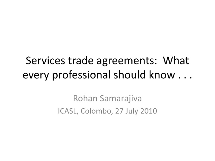 services trade agreements what every professional