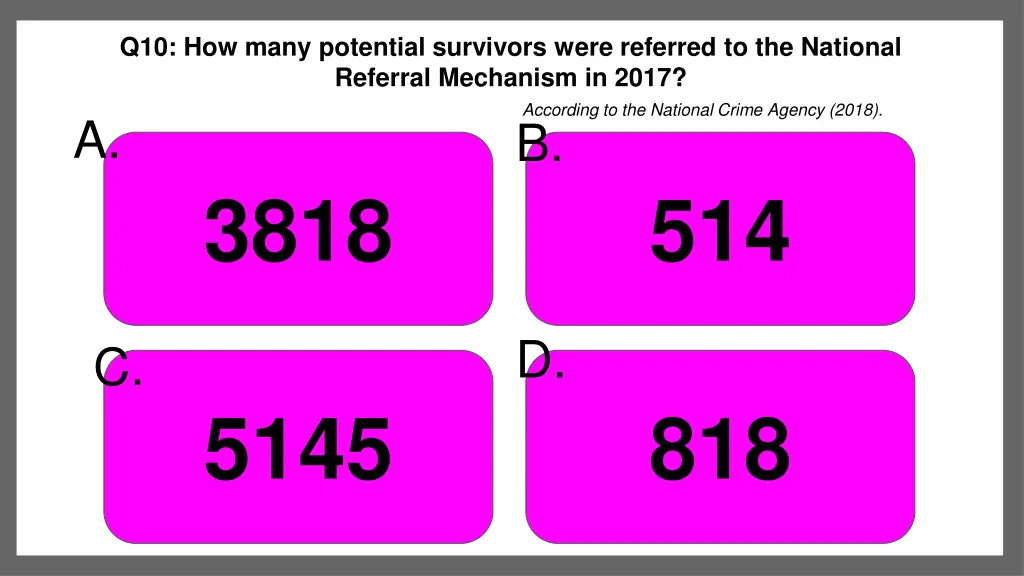 q10 how many potential survivors were referred
