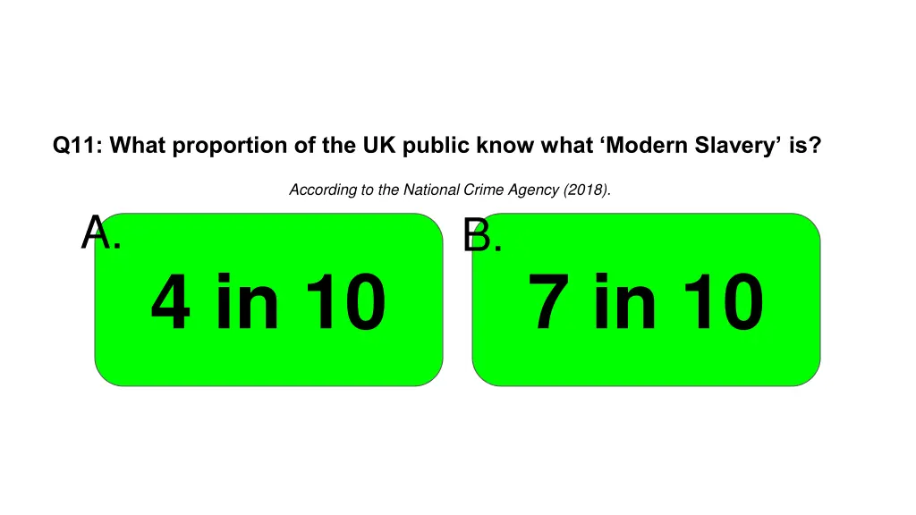 q11 what proportion of the uk public know what