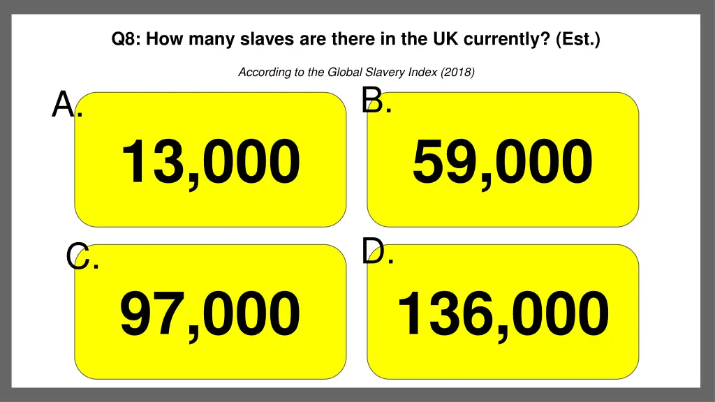q8 how many slaves are there in the uk currently
