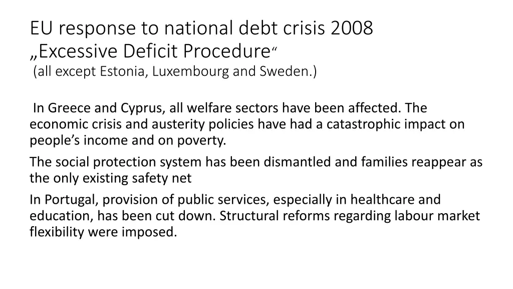 eu response to national debt crisis 2008