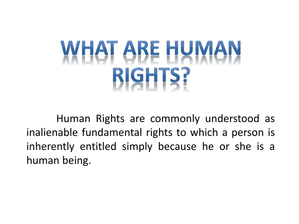 human rights are commonly understood