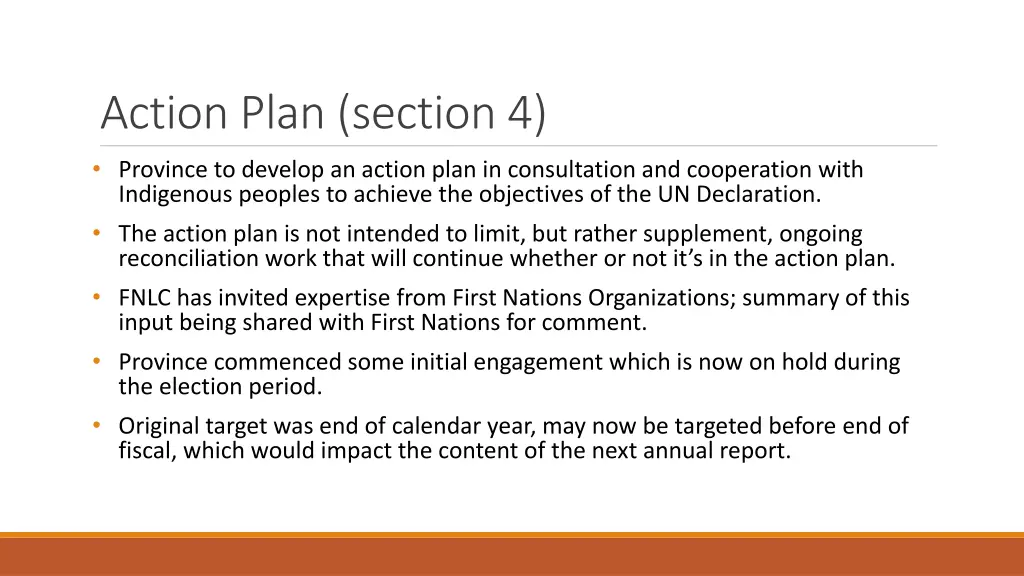 action plan section 4 province to develop