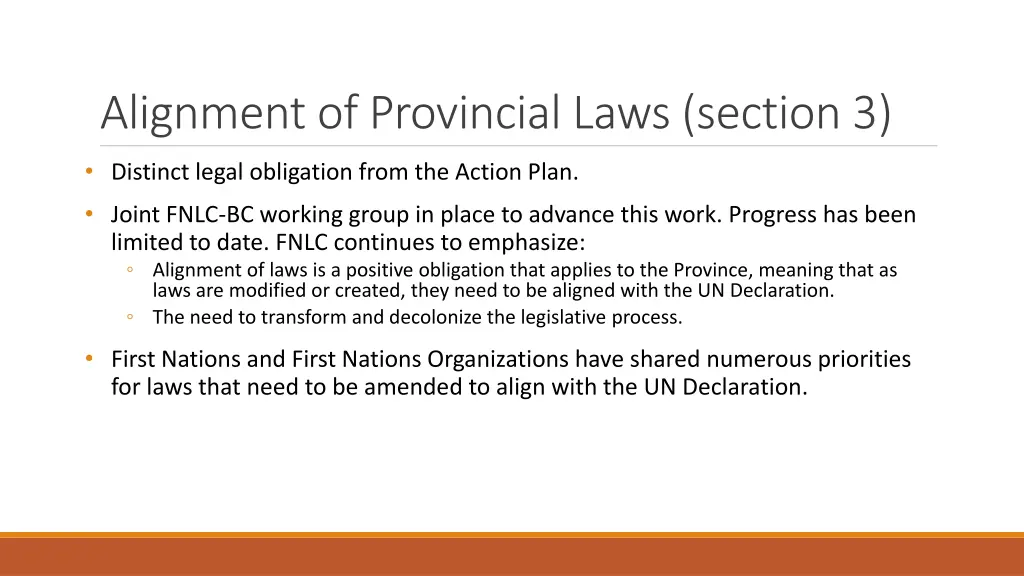 alignment of provincial laws section 3
