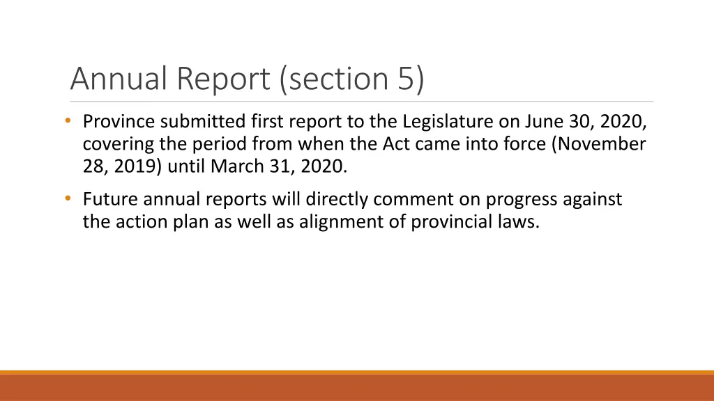 annual report section 5 province submitted first