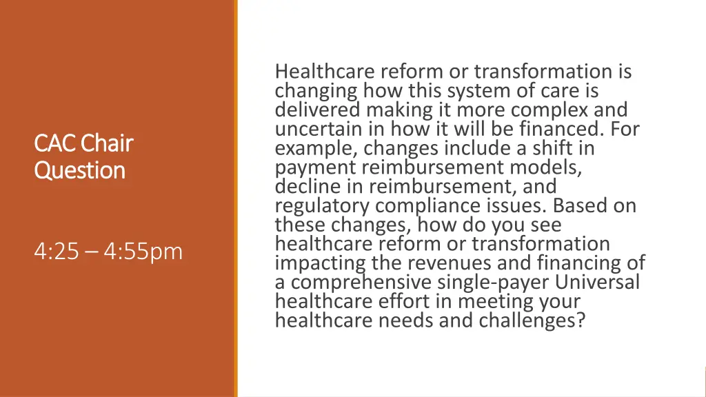 healthcare reform or transformation is changing