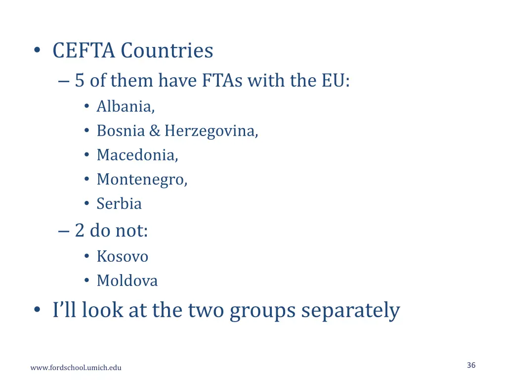 cefta countries 5 of them have ftas with