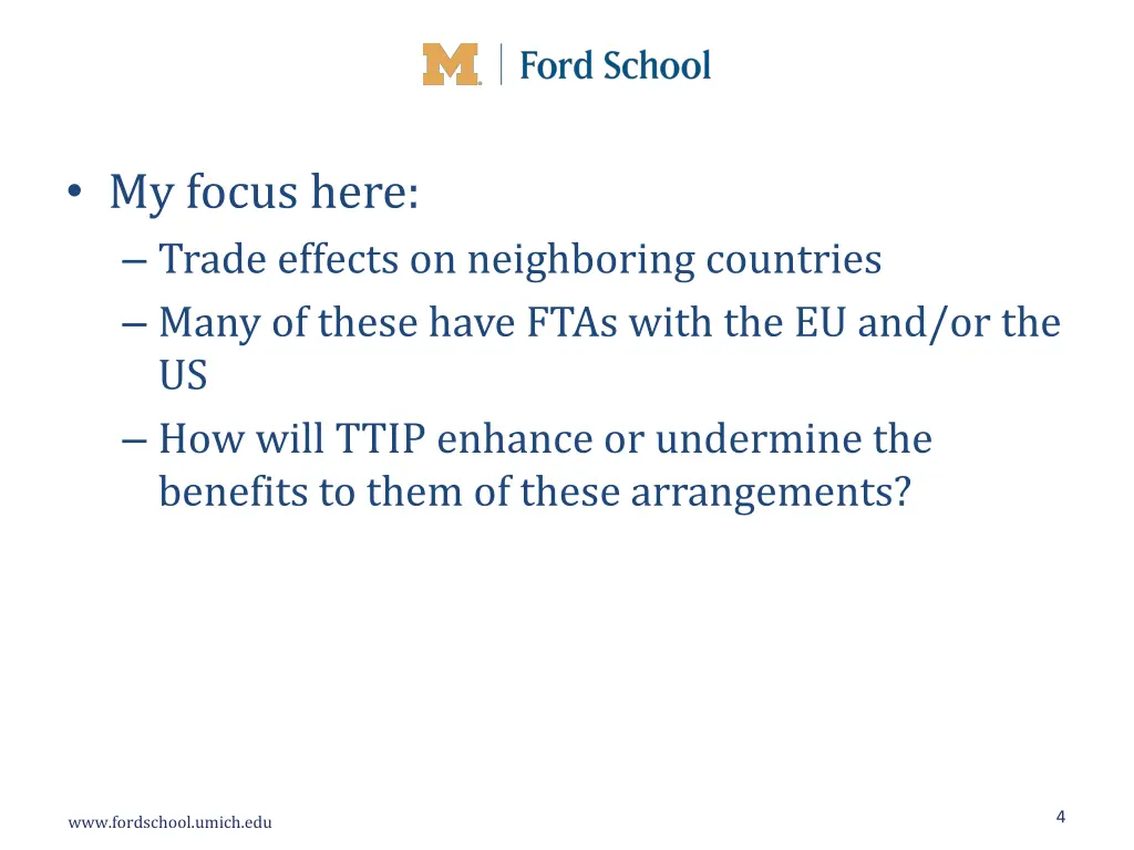 my focus here trade effects on neighboring