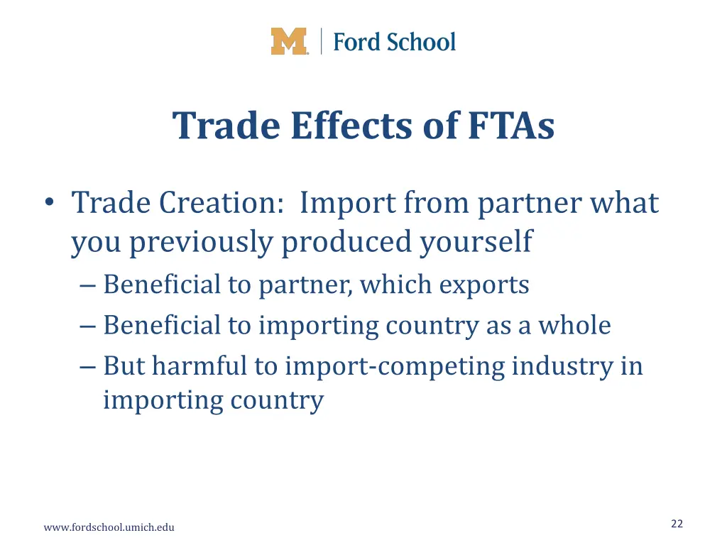 trade effects of ftas