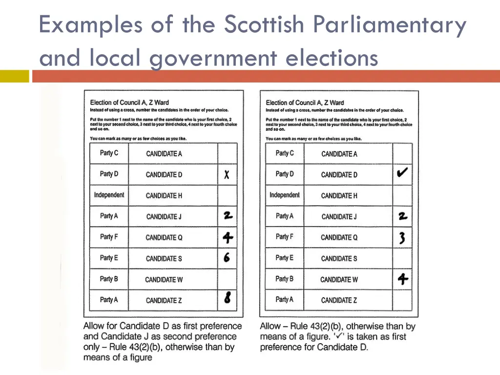 examples of the scottish parliamentary and local 2