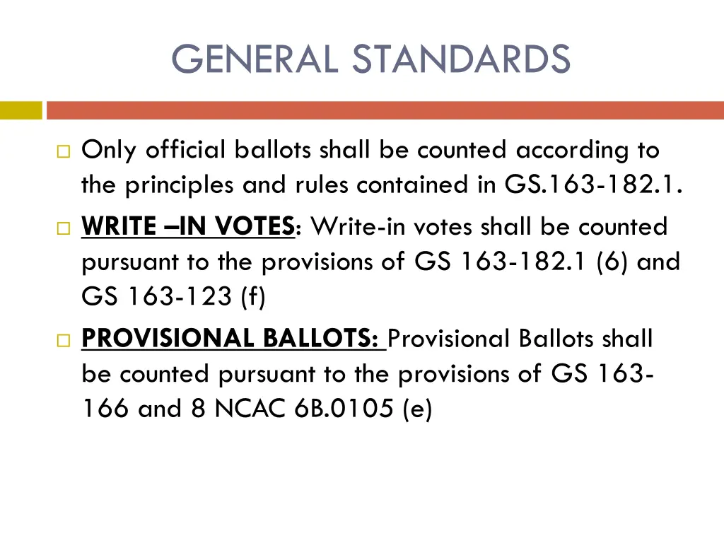 general standards