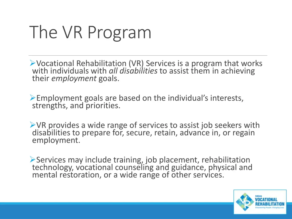 the vr program