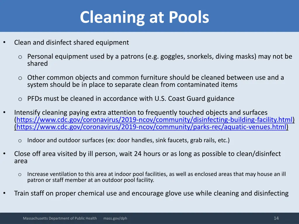cleaning at pools