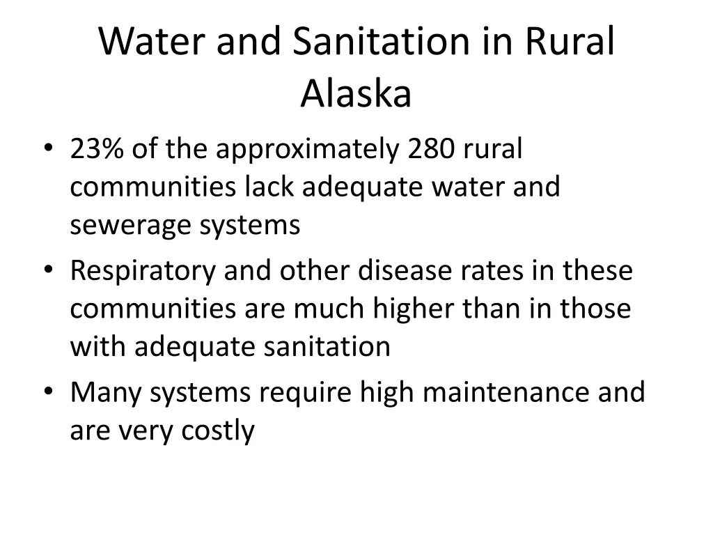 water and sanitation in rural alaska