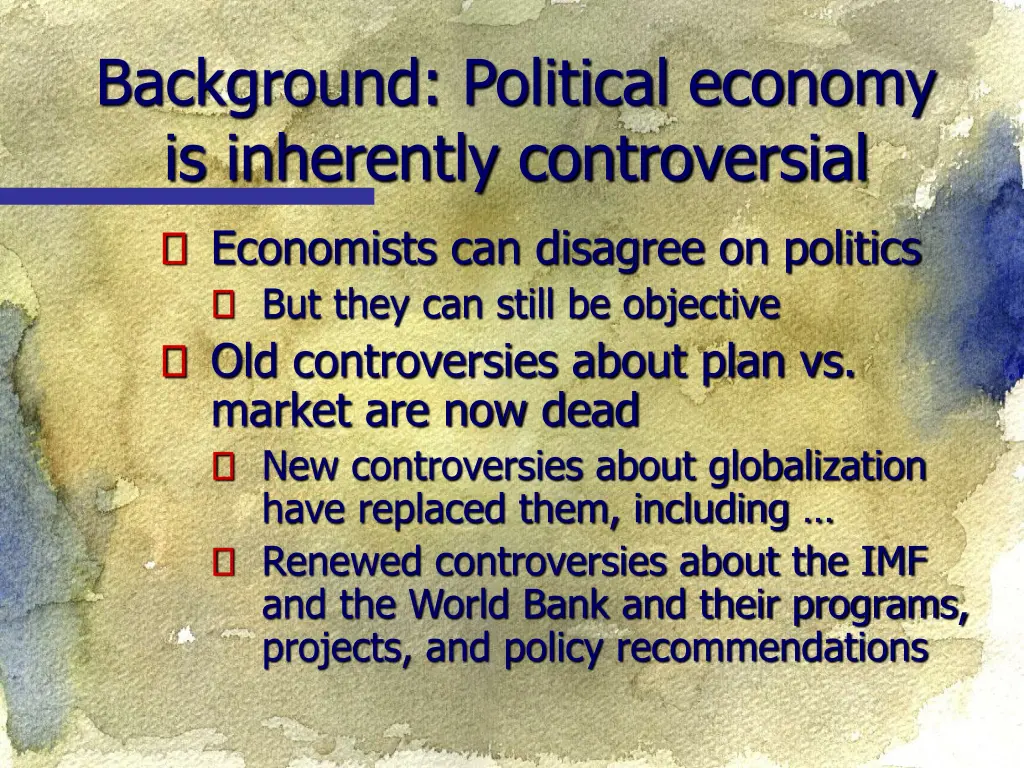 background political economy is inherently 1