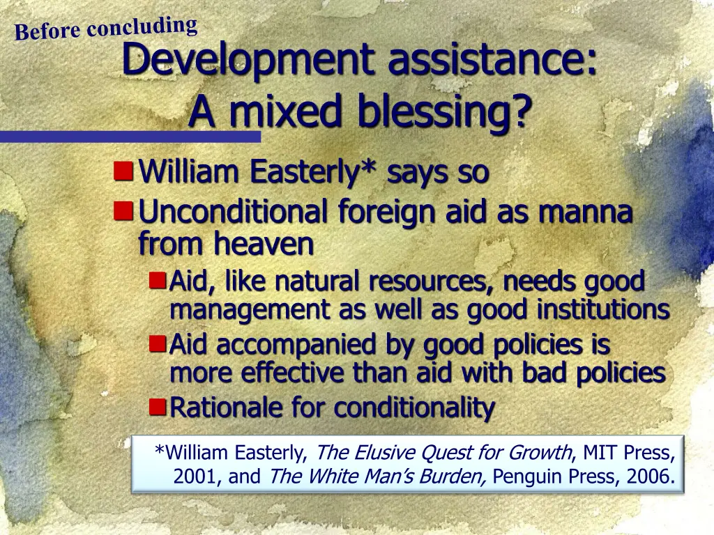 development assistance a mixed blessing